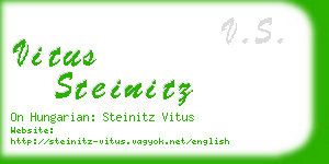 vitus steinitz business card